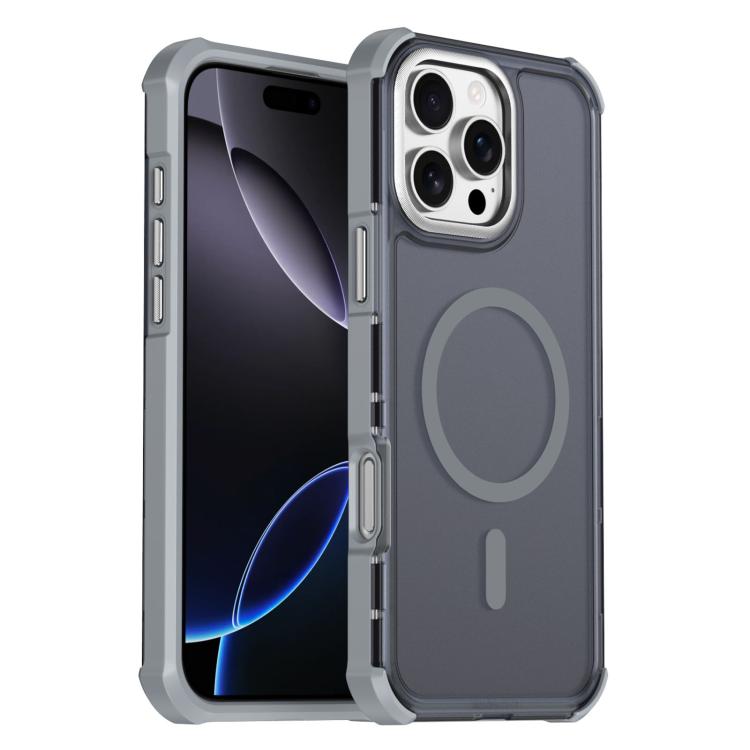 Custodia per telefono antiurto magnetica semitrasparente satinata con effetto pelle, resistente agli urti e con quattro angoli smussati., For iPhone Air, For iPhone 16 Pro Max, For iPhone 16 Pro, For iPhone 16