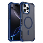 Custodia per telefono antiurto magnetica semitrasparente satinata con effetto pelle, resistente agli urti e con quattro angoli smussati., For iPhone Air, For iPhone 16 Pro Max, For iPhone 16 Pro, For iPhone 16