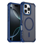 Custodia per telefono antiurto magnetica semitrasparente satinata con effetto pelle, resistente agli urti e con quattro angoli smussati., For iPhone Air, For iPhone 16 Pro Max, For iPhone 16 Pro, For iPhone 16