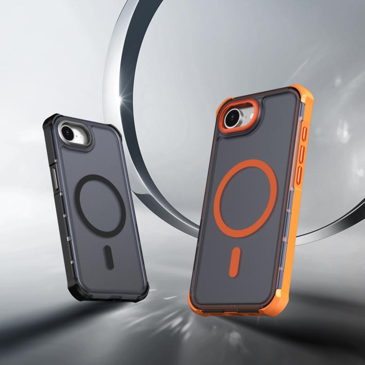 Custodia per telefono antiurto magnetica semitrasparente satinata con effetto pelle, resistente agli urti e con quattro angoli smussati., For iPhone 17e / 16e, For iPhone 17 Pro Max, For iPhone 17 Pro, For iPhone 17