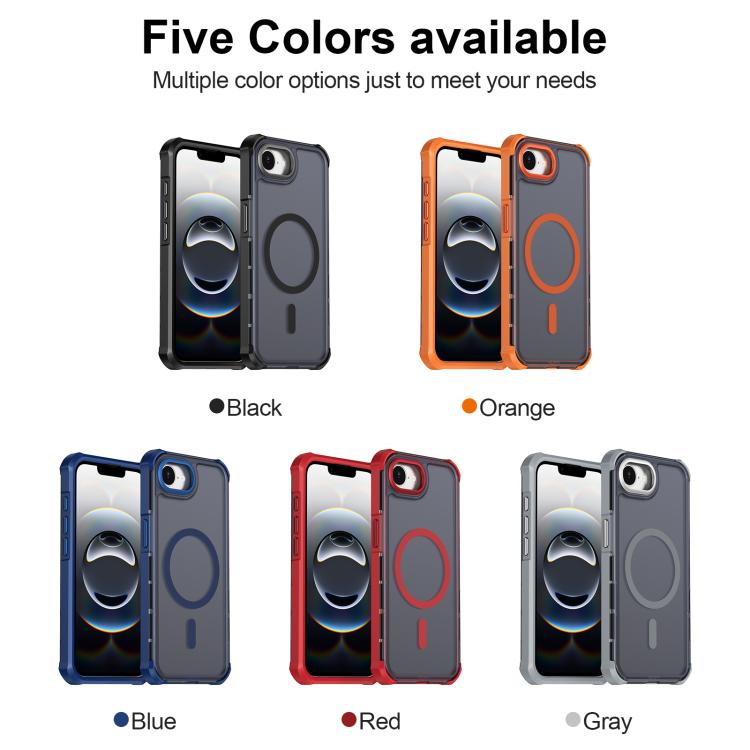 Custodia per telefono antiurto magnetica semitrasparente satinata con effetto pelle, resistente agli urti e con quattro angoli smussati., For iPhone 17e / 16e, For iPhone 17 Pro Max, For iPhone 17 Pro, For iPhone 17