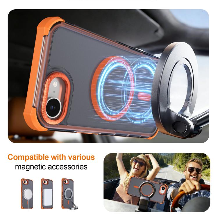 Custodia per telefono antiurto magnetica semitrasparente satinata con effetto pelle, resistente agli urti e con quattro angoli smussati., For iPhone 17e / 16e, For iPhone 17 Pro Max, For iPhone 17 Pro, For iPhone 17