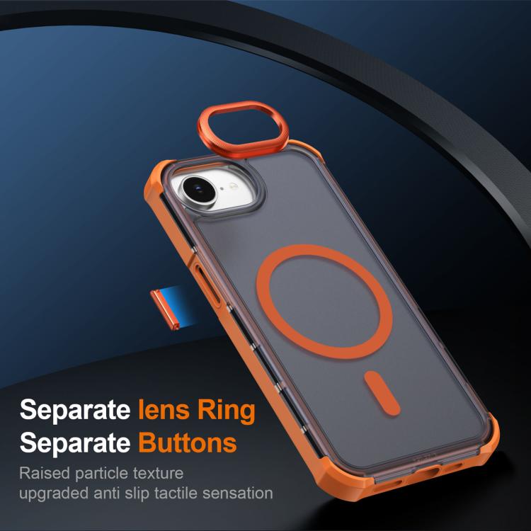 Custodia per telefono antiurto magnetica semitrasparente satinata con effetto pelle, resistente agli urti e con quattro angoli smussati., For iPhone 17e / 16e, For iPhone 17 Pro Max, For iPhone 17 Pro, For iPhone 17