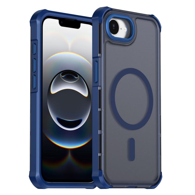Custodia per telefono antiurto magnetica semitrasparente satinata con effetto pelle, resistente agli urti e con quattro angoli smussati., For iPhone 17e / 16e, For iPhone 17 Pro Max, For iPhone 17 Pro, For iPhone 17