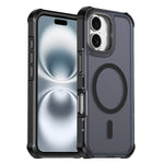 Custodia per telefono antiurto magnetica semitrasparente satinata con effetto pelle, resistente agli urti e con quattro angoli smussati., For iPhone Air, For iPhone 16 Pro Max, For iPhone 16 Pro, For iPhone 16