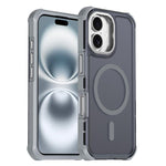 Custodia per telefono antiurto magnetica semitrasparente satinata con effetto pelle, resistente agli urti e con quattro angoli smussati., For iPhone Air, For iPhone 16 Pro Max, For iPhone 16 Pro, For iPhone 16