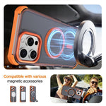 Custodia per telefono antiurto magnetica semitrasparente satinata con effetto pelle, resistente agli urti e con quattro angoli smussati., For iPhone 15 Pro Max, For iPhone 15 Pro, For iPhone 15, For iPhone 14