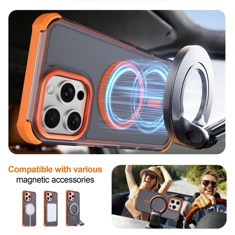 Custodia per telefono antiurto magnetica semitrasparente satinata con effetto pelle, resistente agli urti e con quattro angoli smussati., For iPhone 15 Pro Max, For iPhone 15 Pro, For iPhone 15, For iPhone 14