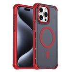 Custodia per telefono antiurto magnetica semitrasparente satinata con effetto pelle, resistente agli urti e con quattro angoli smussati., For iPhone 15 Pro Max, For iPhone 15 Pro, For iPhone 15, For iPhone 14