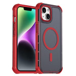 Custodia per telefono antiurto magnetica semitrasparente satinata con effetto pelle, resistente agli urti e con quattro angoli smussati., For iPhone 15 Pro Max, For iPhone 15 Pro, For iPhone 15, For iPhone 14