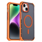 Custodia per telefono antiurto magnetica semitrasparente satinata con effetto pelle, resistente agli urti e con quattro angoli smussati., For iPhone 15 Pro Max, For iPhone 15 Pro, For iPhone 15, For iPhone 14