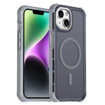 Custodia per telefono antiurto magnetica semitrasparente satinata con effetto pelle, resistente agli urti e con quattro angoli smussati., For iPhone 15 Pro Max, For iPhone 15 Pro, For iPhone 15, For iPhone 14