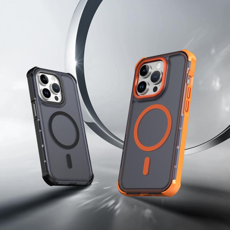 Custodia per telefono antiurto magnetica semitrasparente satinata con effetto pelle, resistente agli urti e con quattro angoli smussati., For iPhone 14 Pro, For iPhone 14 Pro Max, For iPhone 13 Pro Max, For iPhone 13 Pro