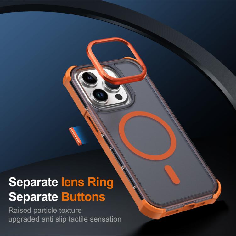 Custodia per telefono antiurto magnetica semitrasparente satinata con effetto pelle, resistente agli urti e con quattro angoli smussati., For iPhone 14 Pro, For iPhone 14 Pro Max, For iPhone 13 Pro Max, For iPhone 13 Pro