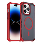 Custodia per telefono antiurto magnetica semitrasparente satinata con effetto pelle, resistente agli urti e con quattro angoli smussati., For iPhone 14 Pro, For iPhone 14 Pro Max, For iPhone 13 Pro Max, For iPhone 13 Pro