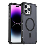Custodia per telefono antiurto magnetica semitrasparente satinata con effetto pelle, resistente agli urti e con quattro angoli smussati., For iPhone 14 Pro, For iPhone 14 Pro Max, For iPhone 13 Pro Max, For iPhone 13 Pro