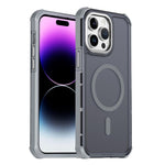 Custodia per telefono antiurto magnetica semitrasparente satinata con effetto pelle, resistente agli urti e con quattro angoli smussati., For iPhone 14 Pro, For iPhone 14 Pro Max, For iPhone 13 Pro Max, For iPhone 13 Pro