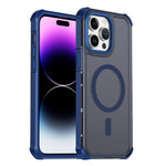 Custodia per telefono antiurto magnetica semitrasparente satinata con effetto pelle, resistente agli urti e con quattro angoli smussati., For iPhone 14 Pro, For iPhone 14 Pro Max, For iPhone 13 Pro Max, For iPhone 13 Pro