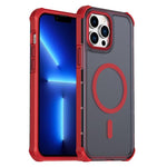 Custodia per telefono antiurto magnetica semitrasparente satinata con effetto pelle, resistente agli urti e con quattro angoli smussati., For iPhone 14 Pro, For iPhone 14 Pro Max, For iPhone 13 Pro Max, For iPhone 13 Pro