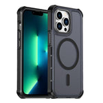 Custodia per telefono antiurto magnetica semitrasparente satinata con effetto pelle, resistente agli urti e con quattro angoli smussati., For iPhone 14 Pro, For iPhone 14 Pro Max, For iPhone 13 Pro Max, For iPhone 13 Pro