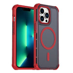 Custodia per telefono antiurto magnetica semitrasparente satinata con effetto pelle, resistente agli urti e con quattro angoli smussati., For iPhone 14 Pro, For iPhone 14 Pro Max, For iPhone 13 Pro Max, For iPhone 13 Pro