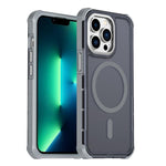 Custodia per telefono antiurto magnetica semitrasparente satinata con effetto pelle, resistente agli urti e con quattro angoli smussati., For iPhone 14 Pro, For iPhone 14 Pro Max, For iPhone 13 Pro Max, For iPhone 13 Pro