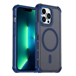 Custodia per telefono antiurto magnetica semitrasparente satinata con effetto pelle, resistente agli urti e con quattro angoli smussati., For iPhone 14 Pro, For iPhone 14 Pro Max, For iPhone 13 Pro Max, For iPhone 13 Pro