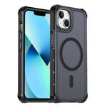 Custodia per telefono antiurto magnetica semitrasparente satinata con effetto pelle, resistente agli urti e con quattro angoli smussati., For iPhone 13
