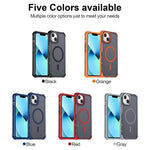 Custodia per telefono antiurto magnetica semitrasparente satinata con effetto pelle, resistente agli urti e con quattro angoli smussati., For iPhone 13