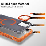 Custodia per telefono antiurto magnetica semitrasparente satinata con effetto pelle, resistente agli urti e con quattro angoli smussati., For iPhone 13