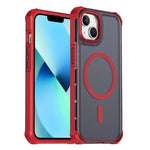 Custodia per telefono antiurto magnetica semitrasparente satinata con effetto pelle, resistente agli urti e con quattro angoli smussati., For iPhone 13