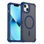 Custodia per telefono antiurto magnetica semitrasparente satinata con effetto pelle, resistente agli urti e con quattro angoli smussati., For iPhone 13
