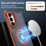 Custodia per telefono antiurto magnetica semitrasparente satinata con effetto pelle, resistente agli urti e con quattro angoli smussati., For Samsung Galaxy S26+ 5G, For Samsung Galaxy S26 Edge 5G, For Samsung Galaxy S26 Ultra 5G                       ...
