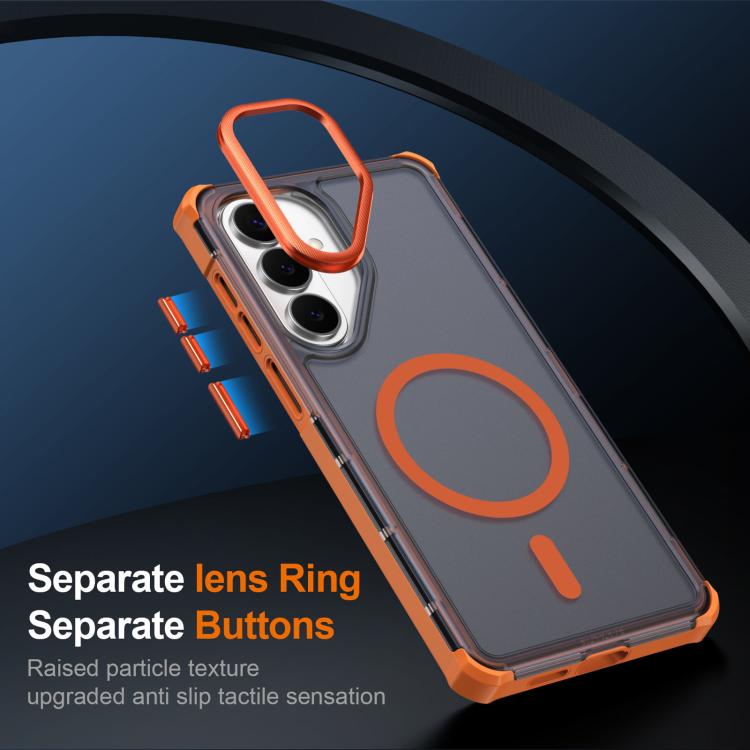 Custodia per telefono antiurto magnetica semitrasparente satinata con effetto pelle, resistente agli urti e con quattro angoli smussati., For Samsung Galaxy S26+ 5G, For Samsung Galaxy S26 Edge 5G, For Samsung Galaxy S26 Ultra 5G                       ...