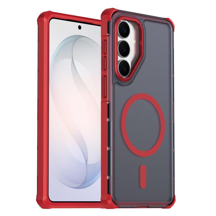 Custodia per telefono antiurto magnetica semitrasparente satinata con effetto pelle, resistente agli urti e con quattro angoli smussati., For Samsung Galaxy S26+ 5G, For Samsung Galaxy S26 Edge 5G, For Samsung Galaxy S26 Ultra 5G                       ...
