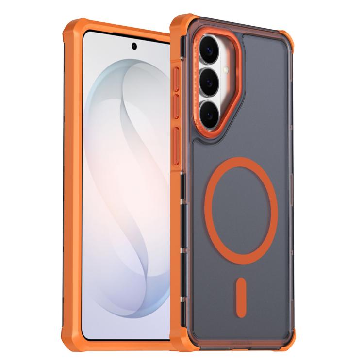 Custodia per telefono antiurto magnetica semitrasparente satinata con effetto pelle, resistente agli urti e con quattro angoli smussati., For Samsung Galaxy S26+ 5G, For Samsung Galaxy S26 Edge 5G, For Samsung Galaxy S26 Ultra 5G                       ...