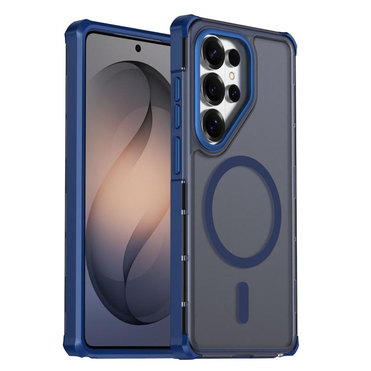 Custodia per telefono antiurto magnetica semitrasparente satinata con effetto pelle, resistente agli urti e con quattro angoli smussati., For Samsung Galaxy S26+ 5G, For Samsung Galaxy S26 Edge 5G, For Samsung Galaxy S26 Ultra 5G                       ...