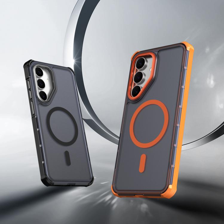Custodia per telefono antiurto magnetica semitrasparente satinata con effetto pelle, resistente agli urti e con quattro angoli smussati., For Samsung Galaxy S25 FE 5G, For Samsung Galaxy S25 Edge 5G, For Samsung Galaxy S25 5G, For Samsung Galaxy S25+ 5G