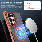 Custodia per telefono antiurto magnetica semitrasparente satinata con effetto pelle, resistente agli urti e con quattro angoli smussati., For Samsung Galaxy S25 Ultra 5G, For Samsung Galaxy S24 FE 5G, For Samsung Galaxy S24 Ultra 5G                    ...