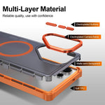 Custodia per telefono antiurto magnetica semitrasparente satinata con effetto pelle, resistente agli urti e con quattro angoli smussati., For Samsung Galaxy S25 Ultra 5G, For Samsung Galaxy S24 FE 5G, For Samsung Galaxy S24 Ultra 5G                    ...