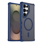 Custodia per telefono antiurto magnetica semitrasparente satinata con effetto pelle, resistente agli urti e con quattro angoli smussati., For Samsung Galaxy S25 Ultra 5G, For Samsung Galaxy S24 FE 5G, For Samsung Galaxy S24 Ultra 5G                    ...