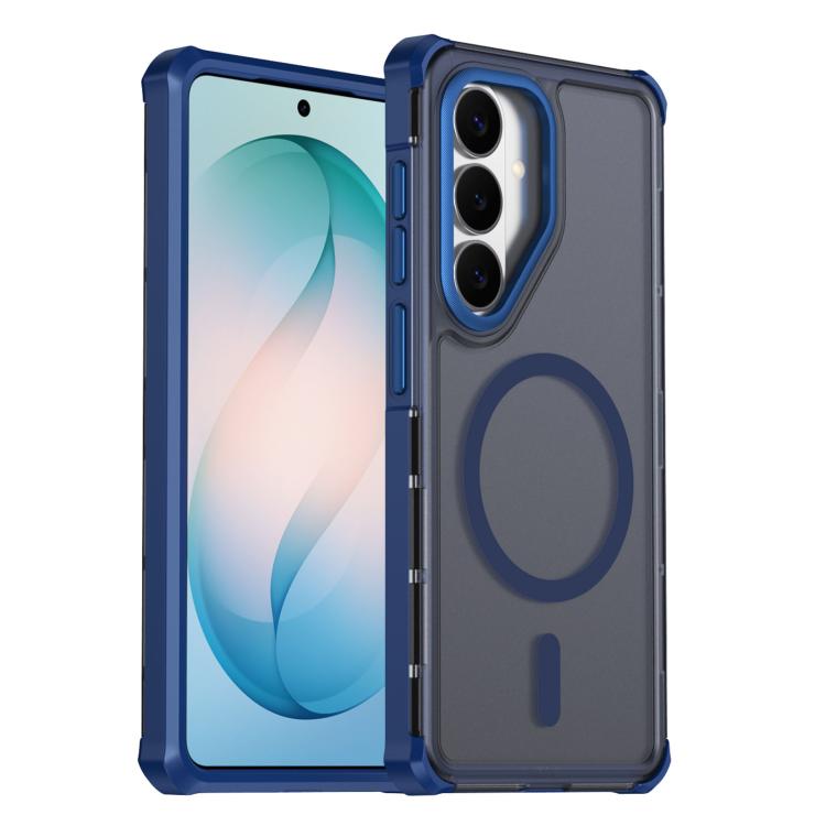 Custodia per telefono antiurto magnetica semitrasparente satinata con effetto pelle, resistente agli urti e con quattro angoli smussati., For Samsung Galaxy S26+ 5G, For Samsung Galaxy S26 Edge 5G, For Samsung Galaxy S26 Ultra 5G                       ...