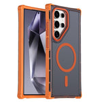Custodia per telefono antiurto magnetica semitrasparente satinata con effetto pelle, resistente agli urti e con quattro angoli smussati., For Samsung Galaxy S25 Ultra 5G, For Samsung Galaxy S24 FE 5G, For Samsung Galaxy S24 Ultra 5G                    ...