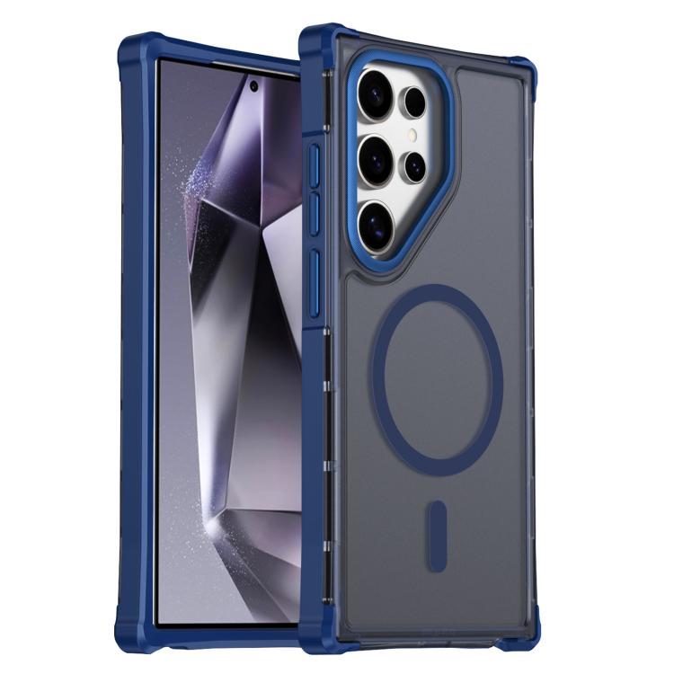 Custodia per telefono antiurto magnetica semitrasparente satinata con effetto pelle, resistente agli urti e con quattro angoli smussati., For Samsung Galaxy S25 Ultra 5G, For Samsung Galaxy S24 FE 5G, For Samsung Galaxy S24 Ultra 5G                    ...
