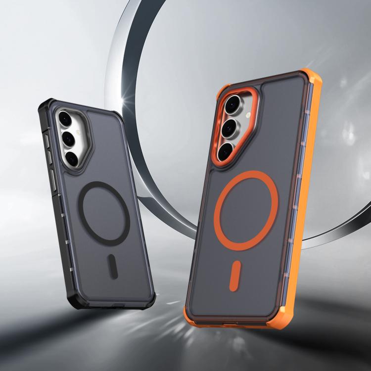 Custodia per telefono antiurto magnetica semitrasparente satinata con effetto pelle, resistente agli urti e con quattro angoli smussati., For Samsung Galaxy S24 5G, For Samsung Galaxy S23 FE 5G, For Samsung Galaxy S23 Ultra 5G, For Samsung Galaxy S23+ 5G