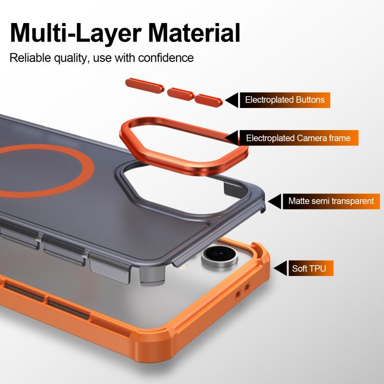 Custodia per telefono antiurto magnetica semitrasparente satinata con effetto pelle, resistente agli urti e con quattro angoli smussati., For Samsung Galaxy S24 5G, For Samsung Galaxy S23 FE 5G, For Samsung Galaxy S23 Ultra 5G, For Samsung Galaxy S23+ 5G
