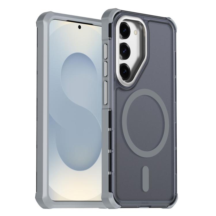 Custodia per telefono antiurto magnetica semitrasparente satinata con effetto pelle, resistente agli urti e con quattro angoli smussati., For Samsung Galaxy S25 FE 5G, For Samsung Galaxy S25 Edge 5G, For Samsung Galaxy S25 5G, For Samsung Galaxy S25+ 5G