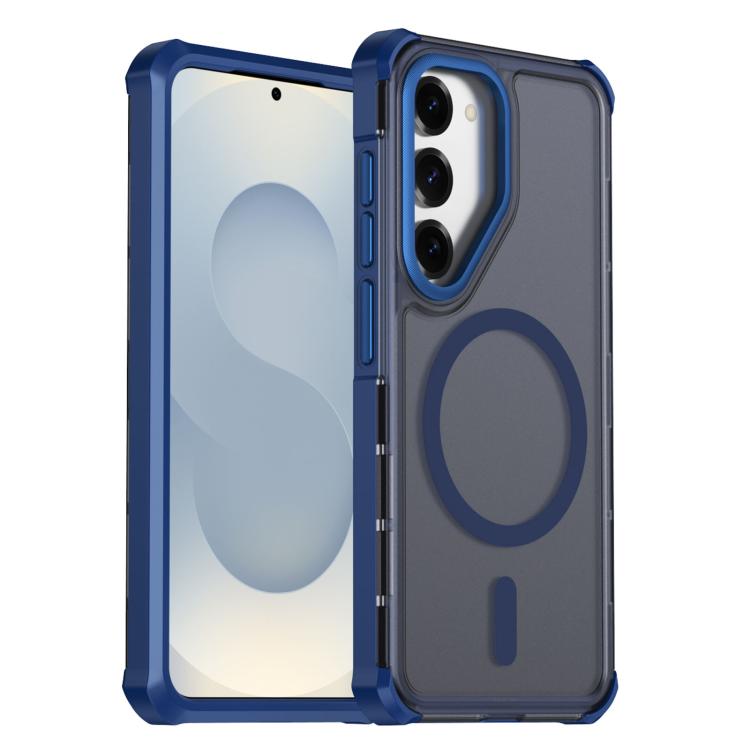 Custodia per telefono antiurto magnetica semitrasparente satinata con effetto pelle, resistente agli urti e con quattro angoli smussati., For Samsung Galaxy S25 FE 5G, For Samsung Galaxy S25 Edge 5G, For Samsung Galaxy S25 5G, For Samsung Galaxy S25+ 5G