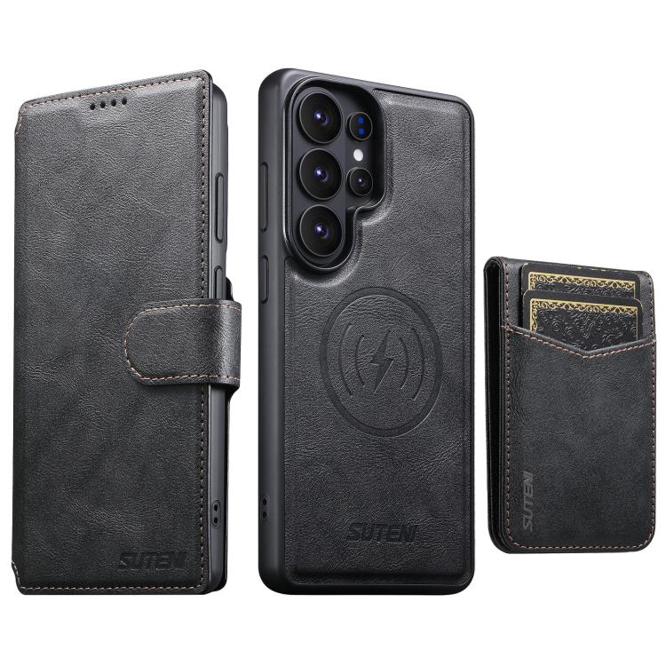 Suteni Q05S5 Custodia per telefono 3 in 1 con apribottiglie staccabile, porta carte magnetico in pelle bovina vegana, For Samsung Galaxy S26 Ultra 5G, For Samsung Galaxy S25 Ultra 5G, For Samsung Galaxy S24 Ultra 5G, For Samsung Galaxy S23 Ultra 5G    ...