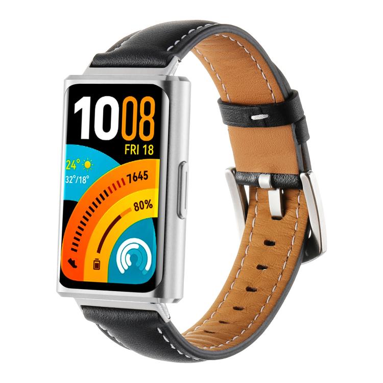 Cinturino per orologio in vera pelle liscia, For Huawei Band 11 / Band 11 Pro